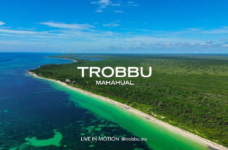 Portada del desarrollo TROBBU Mahahual, Quintana Roo, México